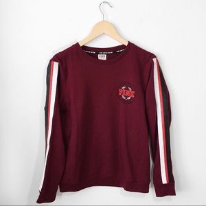 ❤️CLEARANCE❤️ VS PINK maroon leather strip crew